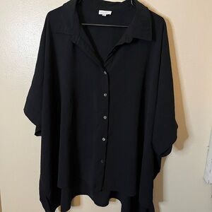 Women's Black Button-Up Blouse
